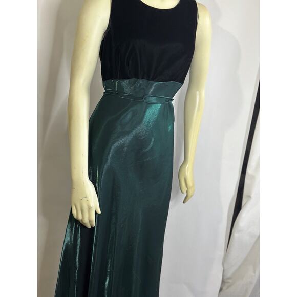 Black Velvet &satin Maxi Dress Sz 11 All That Jazz‎ Vintage 90’s - Picture 6 of 12